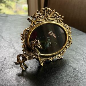 Rare Vintage Enesco Brass Horse Picture Frame